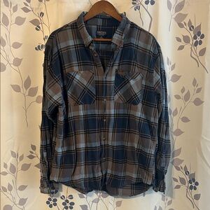SMITH Casual Blue and Brown Checkered Shirt
